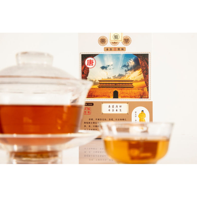Gecomprimeerde donkere theebaksteen van Shaanxi's beste Fu Zhuan thee met een donkere verouderingssmaak